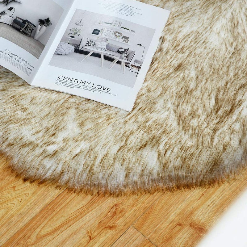 Carvapet Luxury Soft Faux Sheepskin Couch Seat Cushion Fake Fur Area Rugs for Bedroom and Living Room Runner, 2ft x 6ft, Gray - Image 3